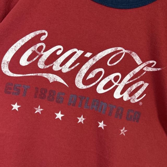 コカ・コーラ(コカコーラ)のCoca Cola コカコーラ センターロゴ リンガー Tシャツ 半袖 輸入品 メンズのトップス(Tシャツ/カットソー(半袖/袖なし))の商品写真