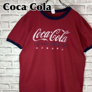 コカコーラ(コカ・コーラ)のCoca Cola コカコーラ センターロゴ リンガー Tシャツ 半袖 輸入品(Tシャツ/カットソー(半袖/袖なし))