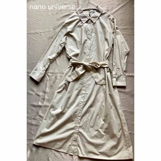 ナノユニバース(nano・universe)の【試着のみ】nano universe 100% コットン 長袖 ワンピース(ロングワンピース/マキシワンピース)