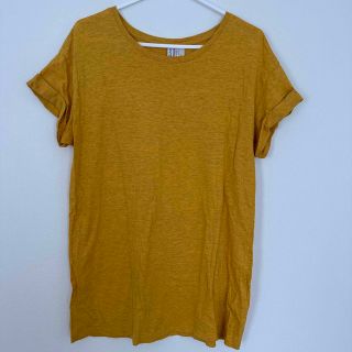 エイチアンドエム(H&M)のH&M Tシャツ ワンピース イエロー S(ひざ丈ワンピース)