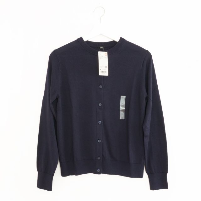 UNIQLO(ユニクロ)のユニクロ 454764  UVカットクルーネックカーディガン（長袖）ネイビー レディースのトップス(カットソー(長袖/七分))の商品写真