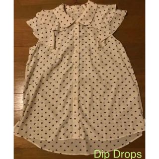 ディップドロップス(Dip Drops)のDip Drop ブラウス ハート　白 (シャツ/ブラウス(半袖/袖なし))