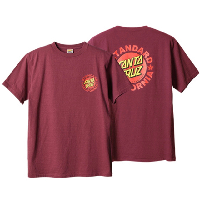 STANDARD CALIFORNIA(スタンダードカリフォルニア)のスタカリ× サンタクルーズ　Tシャツバーガンディ　Mサイズ メンズのトップス(Tシャツ/カットソー(半袖/袖なし))の商品写真