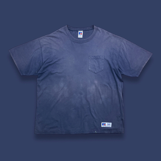 ラッセルアスレティック(Russell Athletic)の90s USA製 ラッセル ハイコットン ヴィンテージポケットTシャツ フェード(Tシャツ/カットソー(半袖/袖なし))