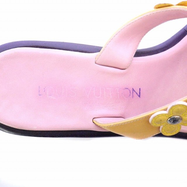 LOUIS VUITTON サンダル ミュール エナメル 36 23cm ピンク