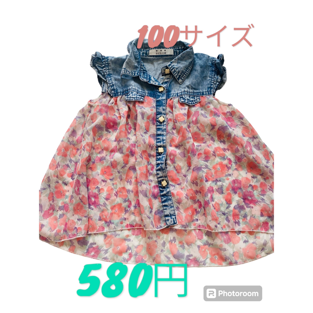 子供服　100 夏物　薄手　 キッズ/ベビー/マタニティのキッズ服女の子用(90cm~)(Tシャツ/カットソー)の商品写真