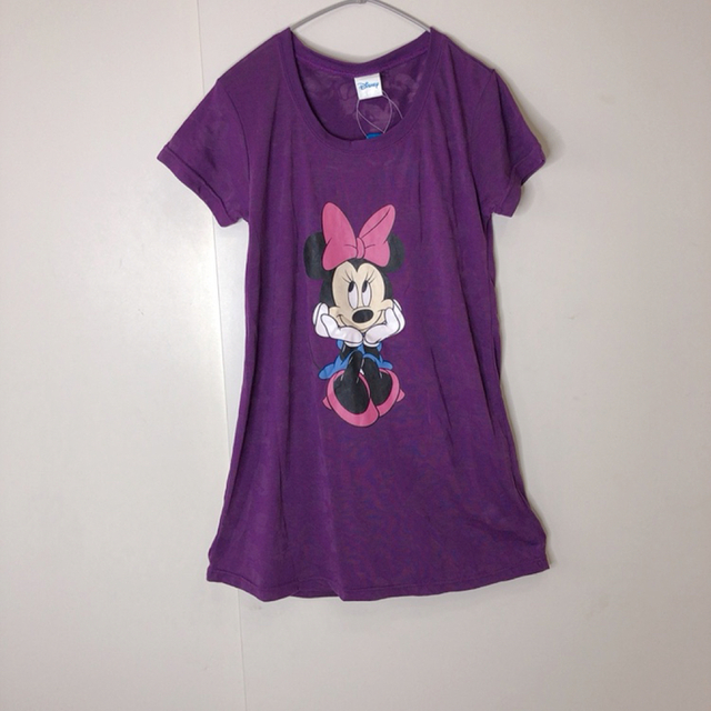Disney(ディズニー)の新品　ミニー　Tシャツ　柄　シースルー   パープル レディースのトップス(Tシャツ(半袖/袖なし))の商品写真
