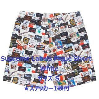 シュプリーム(Supreme)のSupreme Labels Pique Short White S 21SS(ショートパンツ)