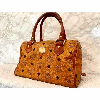 エムシーエム(MCM)のMCM ハンドバッグ　ミニボストン　ヴィセトス柄　ブラウン(ハンドバッグ)