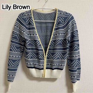 リリーブラウン(Lily Brown)の【週末限定値下げ】Lily brown 幾何学柄 ボレロカーディガン(カーディガン)