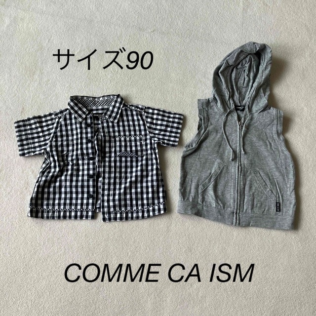 COMME CA ISM(コムサイズム)のシャツとノースリーブパーカー(サイズ90) キッズ/ベビー/マタニティのキッズ服女の子用(90cm~)(Tシャツ/カットソー)の商品写真