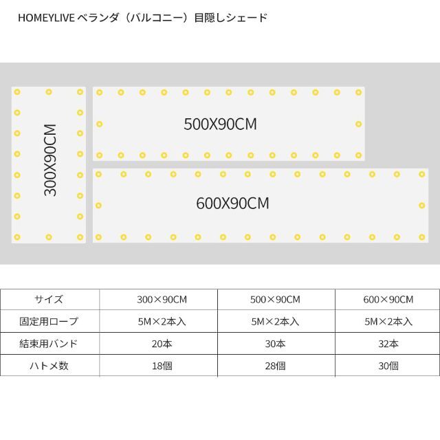 素材とハトメが新改良HOMEYLIVE ベランダ 目隠し シェード 目隠し シェ 5