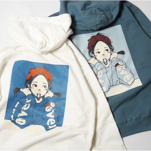 POP ART Hoodie overprint  XLサイズ brown