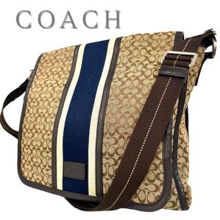 コーチ(COACH)の希少　コーチ　ショルダーバッグ　シグネチャー　大容量　メッセンジャーバッグ(メッセンジャーバッグ)