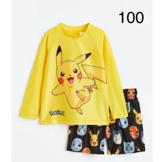 エイチアンドエム(H&M)の新品未開封　ポケモン　水着　ラッシュガード & スイムパンツ　100-105(水着)