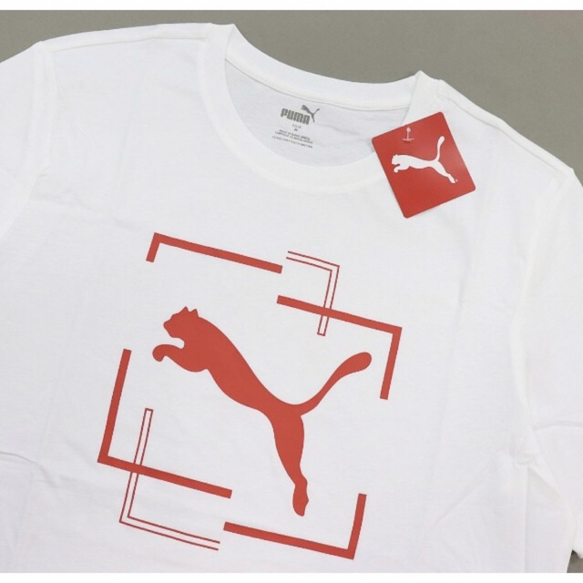 PUMA(プーマ)の【PUMA / プーマ】BIGロゴ 半袖Tシャツ・ホワイト・サイズL（未着用品） メンズのトップス(Tシャツ/カットソー(半袖/袖なし))の商品写真