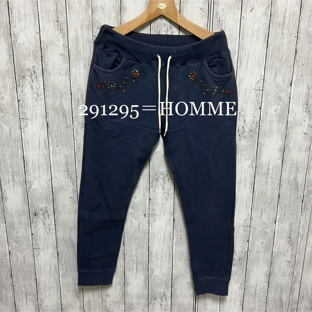 ユーズド加工291295＝HOMMEスタッズスウェットパンツ！