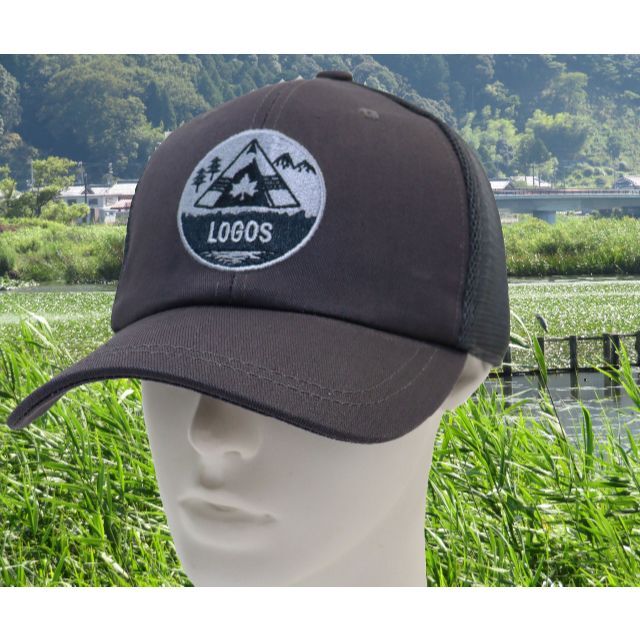 LOGOS(ロゴス)のLOGOS ロゴス メッシュキャップ サークルロゴ サイズ調節可能★グレー新品 メンズの帽子(キャップ)の商品写真