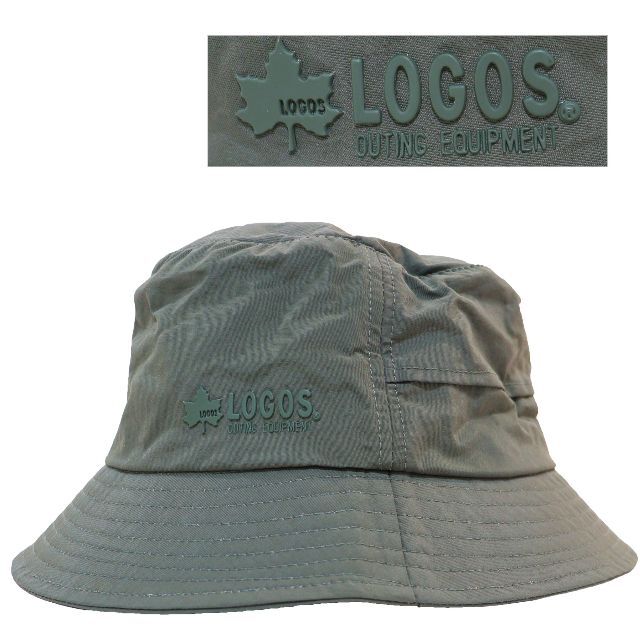 LOGOS(ロゴス)のLOGOS ロゴス バケットハット 軽量ナイロン ヒモ付き キャンプ カーキ新品 レディースの帽子(ハット)の商品写真