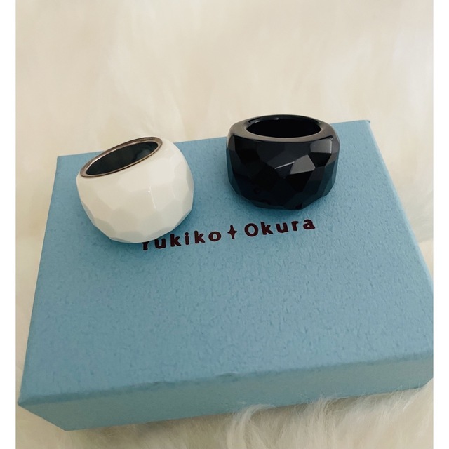 ユキコオオクラ　Yukiko Ookura  ブラック&ホワイトオニキスリング レディースのアクセサリー(リング(指輪))の商品写真