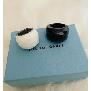 ユキコオオクラ　Yukiko Ookura  ブラック&ホワイトオニキスリング(リング(指輪))