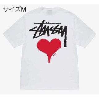 ステューシー(STUSSY)の【新品】stussy Tシャツ　サイズM ホワイト　ハート(Tシャツ/カットソー(半袖/袖なし))