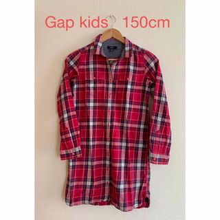 ギャップキッズ(GAP Kids)のGap kids シャツワンピース　赤　150cm(ジャケット/上着)