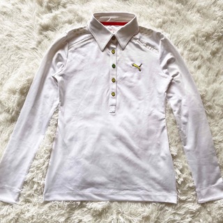 プーマ(PUMA)のPUMA プーマ　ゴルフウェア　レディース　襟付き長袖シャツ　M ホワイト(ウエア)