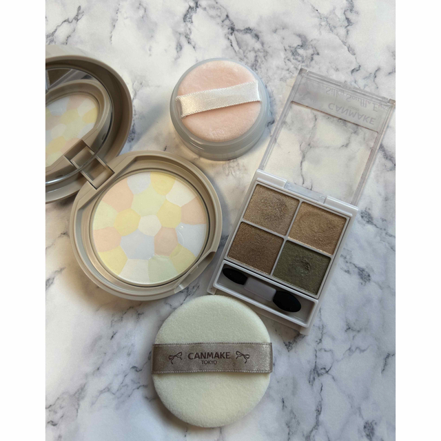 独特の上品 •.❥ CANMAKE 化粧下地 フェイスパウダー セット CANMAKE アイシャドウパウダーセット