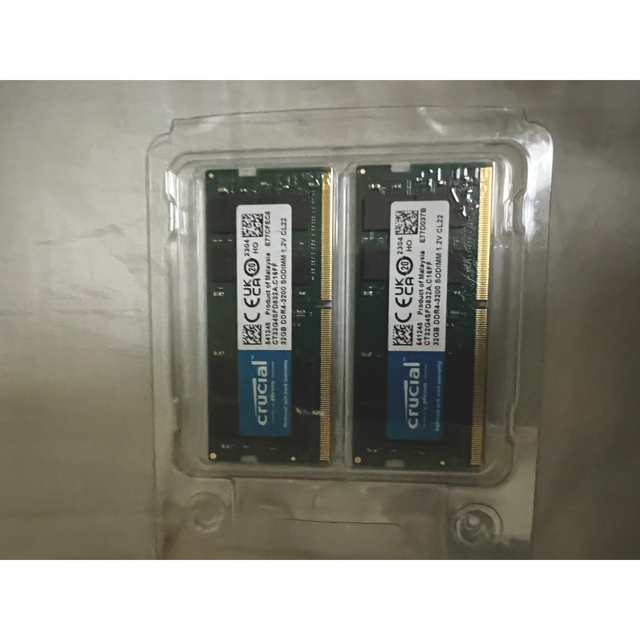 メモリ 64gb（32gb×2枚組）ノート用 Crucial DDR4 スマホ/家電/カメラのPC/タブレット(PCパーツ)の商品写真