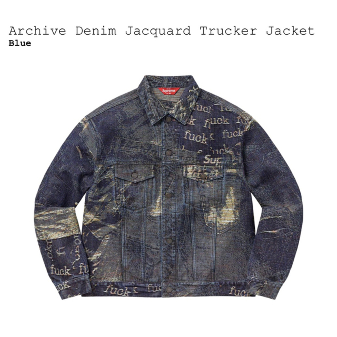 Supreme - Archive Denim Jacquard Trucker Jacket
