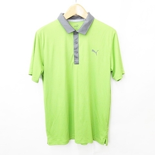 プーマ(PUMA)のプーマ PUMA ゴルフ シャツ 半袖 ロゴ グリーン 緑 グレー XXL(ウエア)