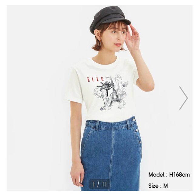 GU(ジーユー)のgu プリント Tシャツ レディースのトップス(Tシャツ(半袖/袖なし))の商品写真