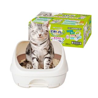 特価セールデオトイレ 猫用 トイレ ハーフカバー 本体セット ナチュラルアイ(猫)