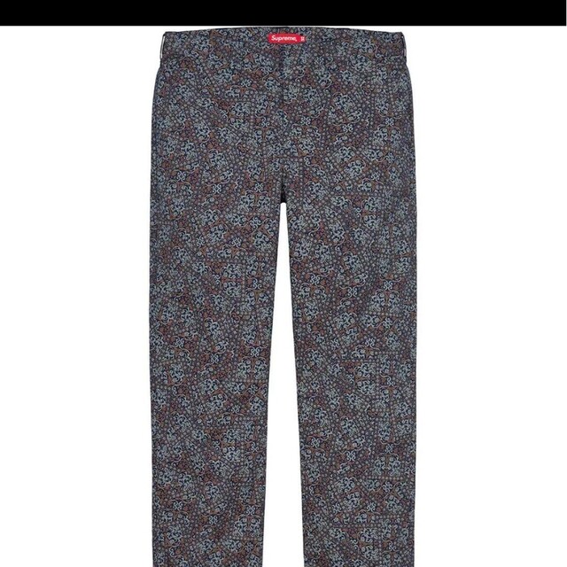 Supreme Work Pant Navy Floral Cards 32