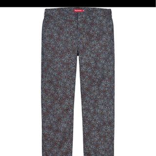 シュプリーム(Supreme)のSupreme Work Pant Navy Floral Cards 32(チノパン)