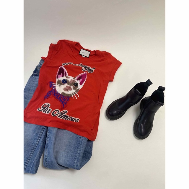 GUCCI - グッチ 猫刺しゅう 半袖Tシャツ レディース 赤 XS GUCCI - グッチ 猫刺しゅう 半袖Tシャツ レディース 赤 XS