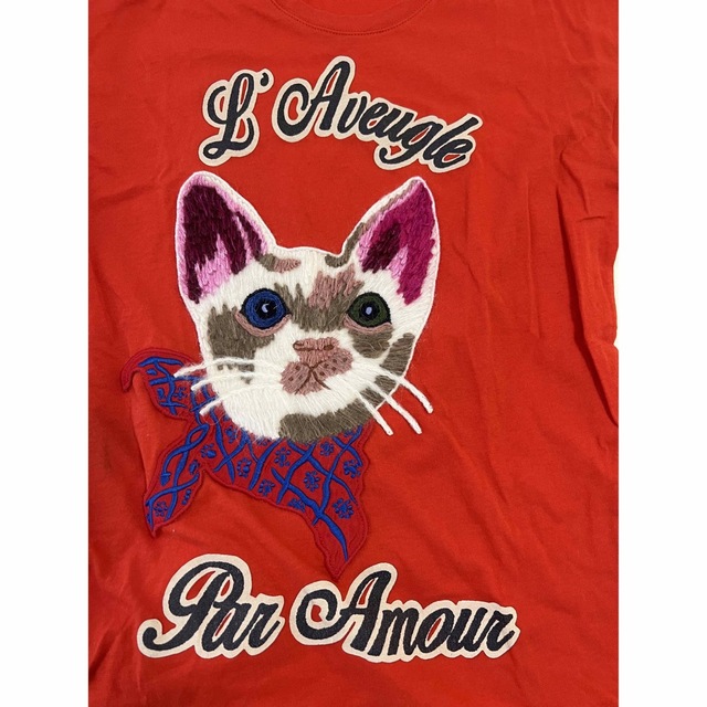 GUCCI - グッチ 猫刺しゅう 半袖Tシャツ レディース 赤 XS GUCCI - グッチ 猫刺しゅう 半袖Tシャツ レディース 赤 XS