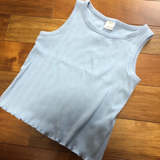 ZARA(ザラ)のZARA リブタンクトップ キッズ/ベビー/マタニティのキッズ服女の子用(90cm~)(Tシャツ/カットソー)の商品写真