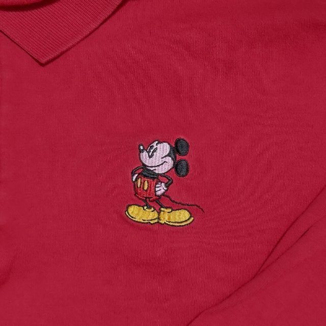 Disney(ディズニー)のDisney(ディズニー）ロングスリーブXL/レッド/ポロシャツ メンズのトップス(ポロシャツ)の商品写真