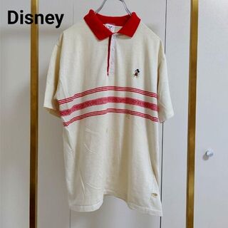 ディズニー(Disney)のDisney(ディズニー）USA/L/クリーム×レッド/ポロシャツ(ポロシャツ)