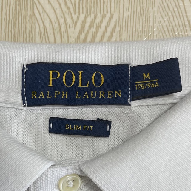 POLO RALPH LAUREN(ポロラルフローレン)のポロラルフローレン  ポロシャツ　スリムフィット　Mサイズ　ホワイト メンズのトップス(ポロシャツ)の商品写真