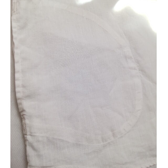 DANTON(ダントン)のダントン 丸襟ポケット付きプルオーバー リネン半袖シャツ ホワイト 38 レディースのトップス(シャツ/ブラウス(半袖/袖なし))の商品写真