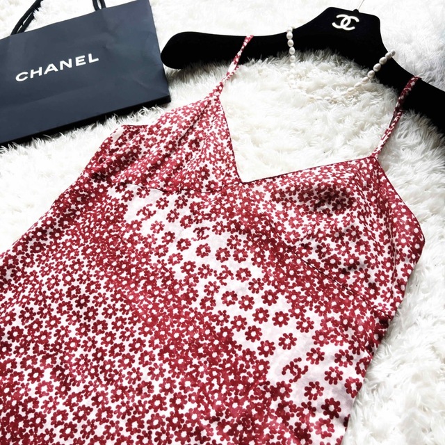 未使用　CHANEL シャネル　デイジー　花柄　キャミソール　ワンピース　ドレス