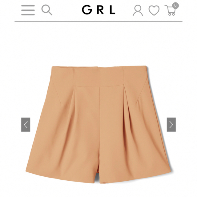 GRL(グレイル)の【新品・タグ付】GRL タック入りハイウエストショートパンツ オレンジ レディースのパンツ(ショートパンツ)の商品写真