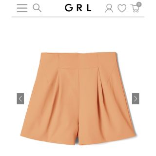 グレイル(GRL)の【新品・タグ付】GRL タック入りハイウエストショートパンツ オレンジ(ショートパンツ)