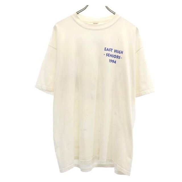 ジャージーズ 90s オールド USA製 バックプリント 半袖 Tシャツ XL 白 JERZEES メンズ 【中古】 【230528】 メール便可
