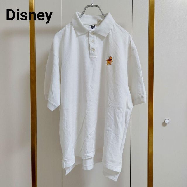 Disney(ディズニー)のDisney/ディズニー/L/ホワイト/プーさんポロシャツ メンズのトップス(ポロシャツ)の商品写真