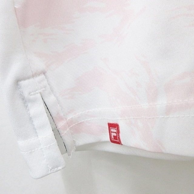 FILA(フィラ)のフィラ FILA GOLF シャツ 半袖 ボタンダウン ピンク ホワイト LL スポーツ/アウトドアのゴルフ(ウエア)の商品写真