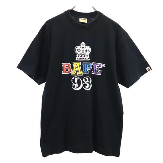 アベイシングエイプ 日本製 ロゴプリント 半袖 Tシャツ L 黒 A BATHING APE メンズ   【230528】 メール便可